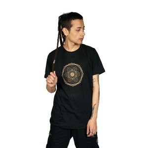 T-Shirt Equilibrium Mandala Μαύρο