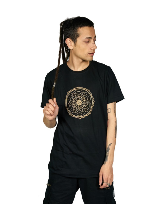 T-Shirt Equilibrium Mandala Μαύρο