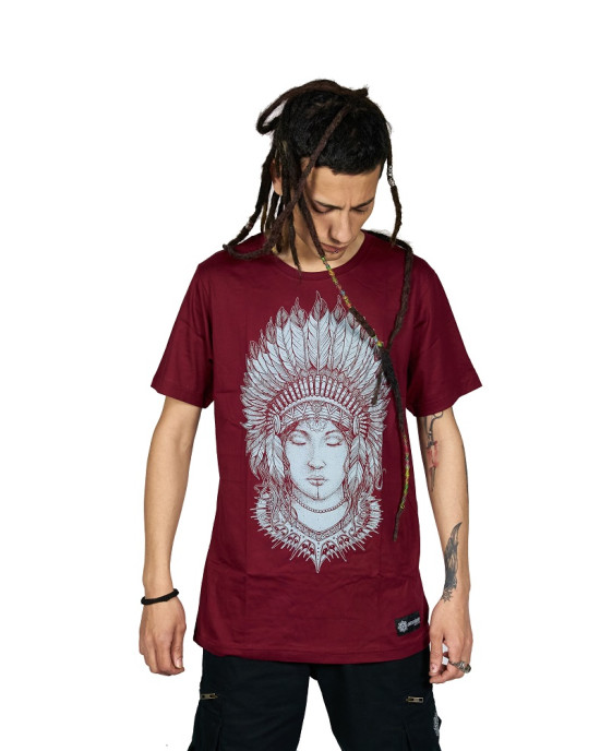 T-Shirt Indian Women Μπορντό