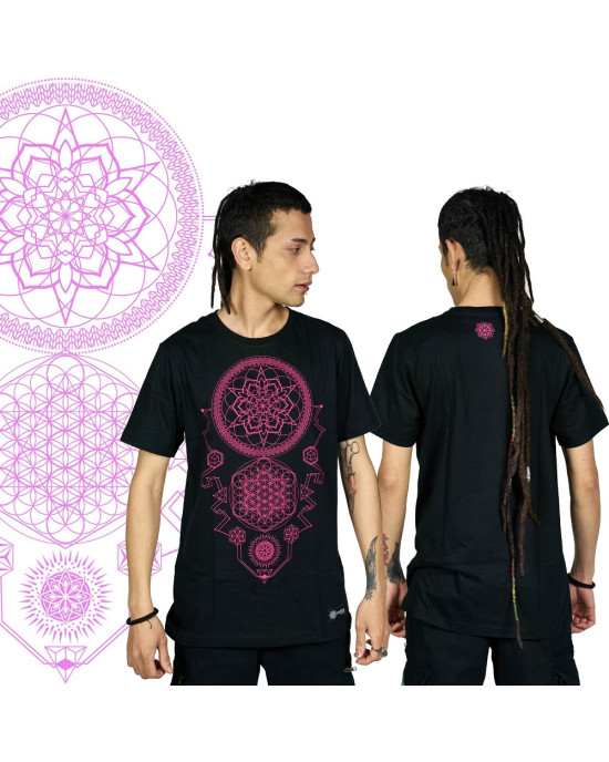 T-Shirt Mandala Ancient Fruit of Life Μαύρο