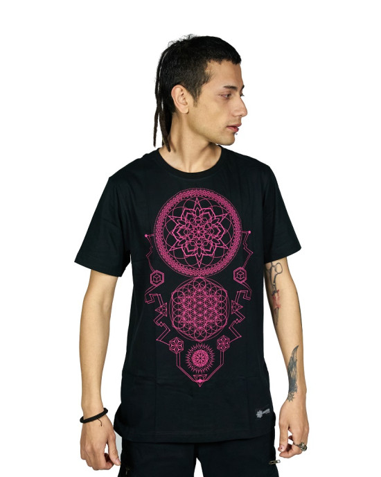 T-Shirt Mandala Ancient Fruit of Life Μαύρο