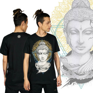 T-Shirt Mandala Buddha Μαύρο