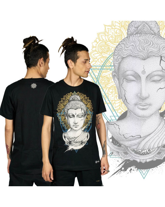 T-Shirt Mandala Buddha Μαύρο