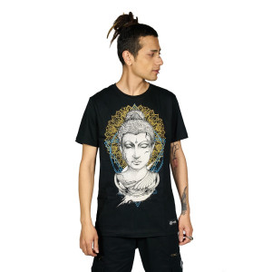 T-Shirt Mandala Buddha Μαύρο