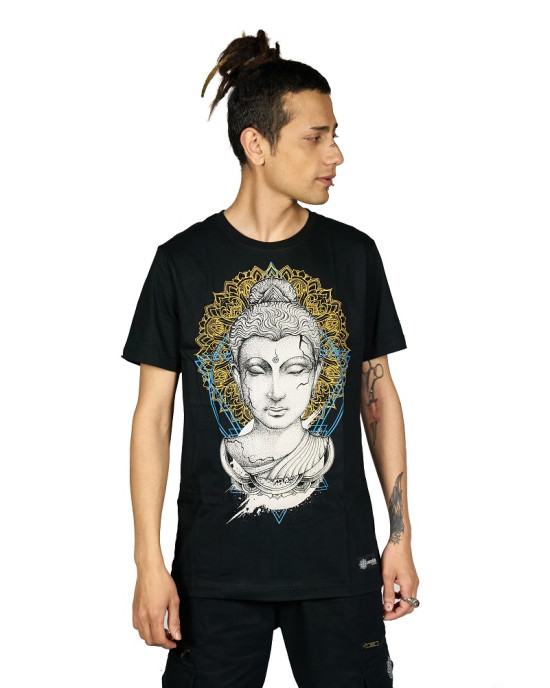 T-Shirt Mandala Buddha Μαύρο