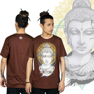 T-Shirt Mandala Buddha Καφέ