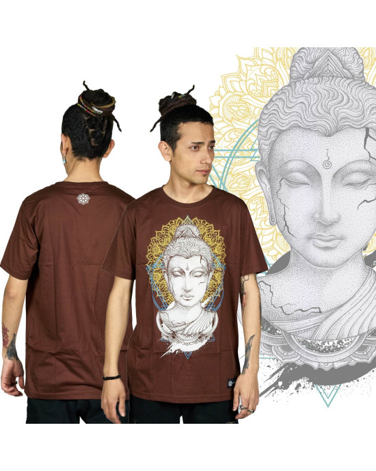 T-Shirt Mandala Buddha Καφέ