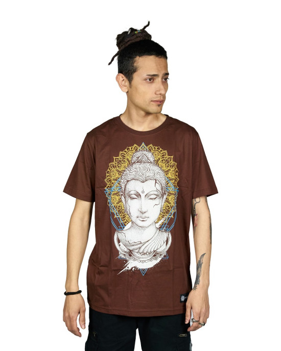 T-Shirt Mandala Buddha Καφέ