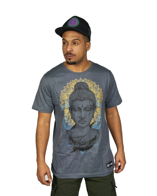 T-Shirt Mandala Buddha Γκρι