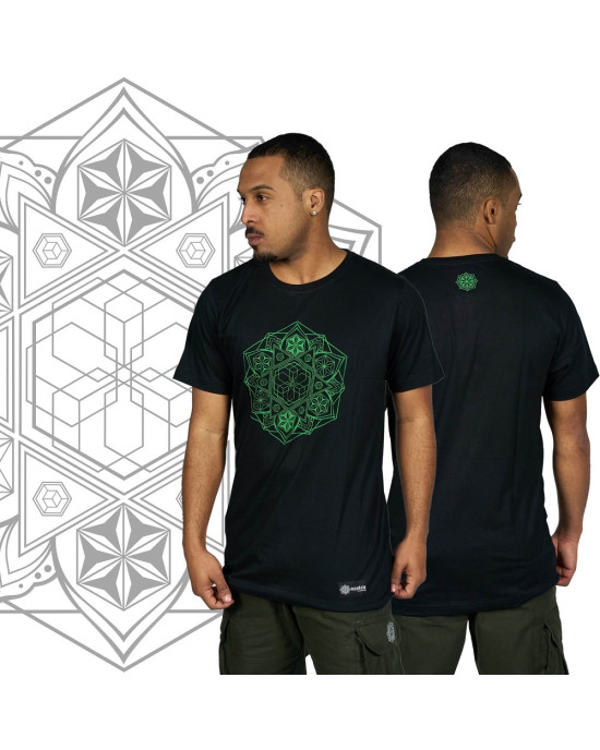 T-Shirt Mandala Cube Μαύρο