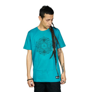 T-Shirt Mandala Cube Τιρκουάζ