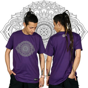 T-Shirt Mandala Eye Μωβ