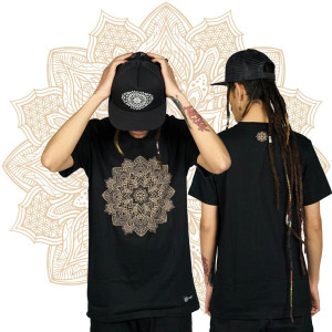 T-Shirt Mandala Flower of Life Μαύρο