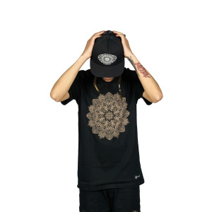 T-Shirt Mandala Flower of Life Μαύρο