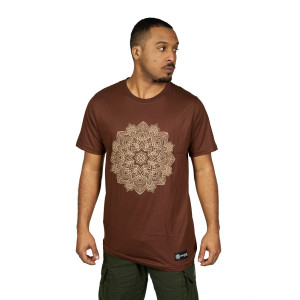 T-Shirt Mandala Flower of Life Καφέ