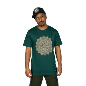 T-Shirt Mandala Flower of Life Σκούρο Πράσινο