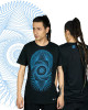 T-Shirt Mandala Fractal Μαύρο