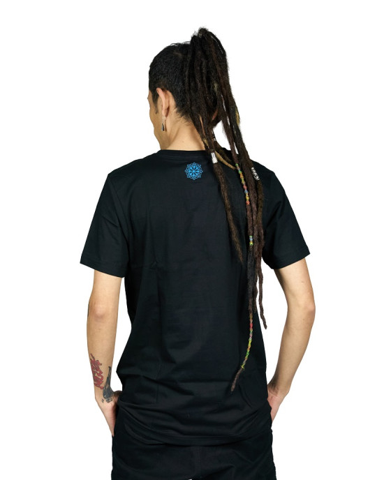 T-Shirt Mandala Fractal Μαύρο