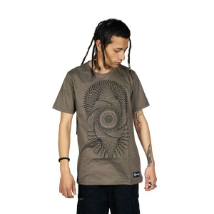 T-Shirt Mandala Fractal Ανοιχτό Καφέ