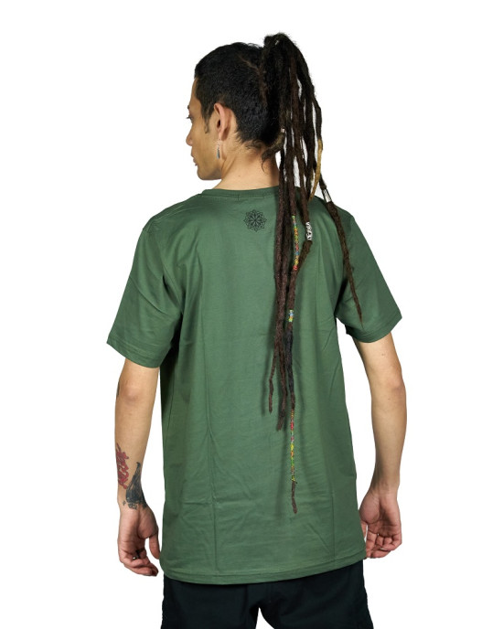 T-Shirt Mandala Fractal Χακί