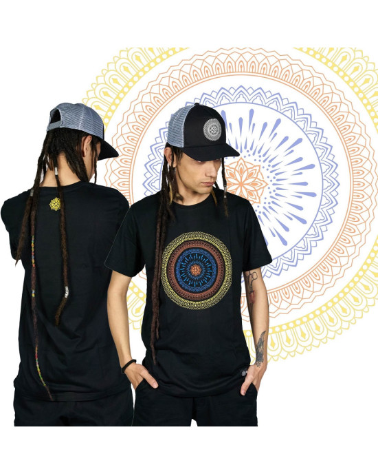 T-Shirt Mandala Quantum Μαύρο