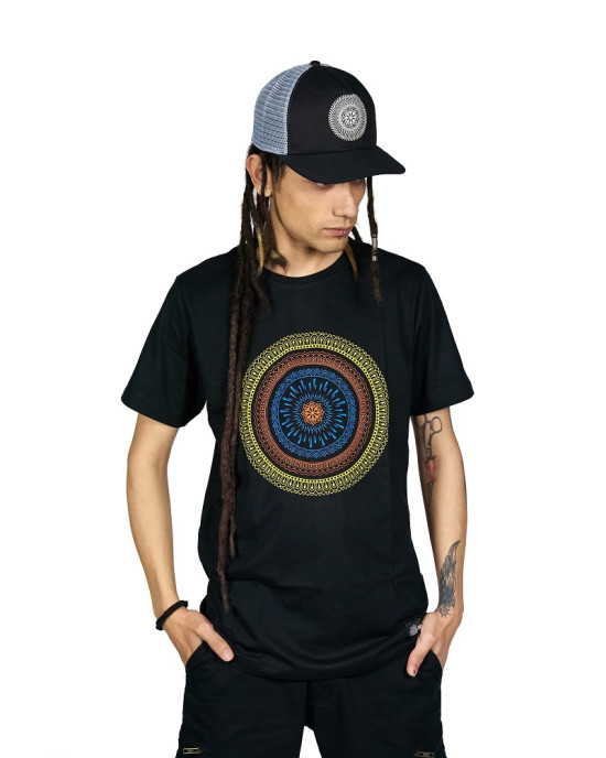 T-Shirt Mandala Quantum Μαύρο