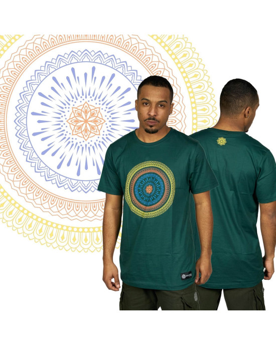 T-Shirt Mandala Quantum Σκούρο Πράσινο