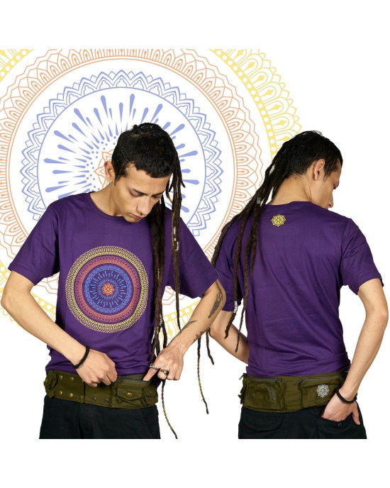 T-Shirt Mandala Quantum Μωβ