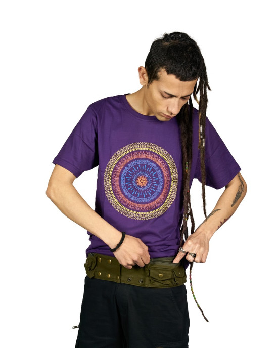 T-Shirt Mandala Quantum Μωβ