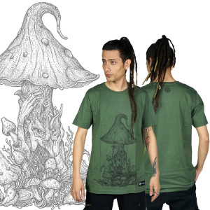 Tshirt Mushroom Elf Χακί