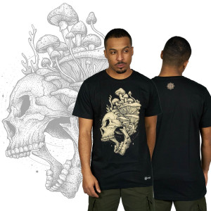 T-Shirt Mushroom Scull Μαύρο