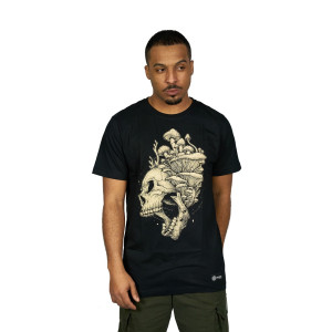 T-Shirt Mushroom Scull Μαύρο