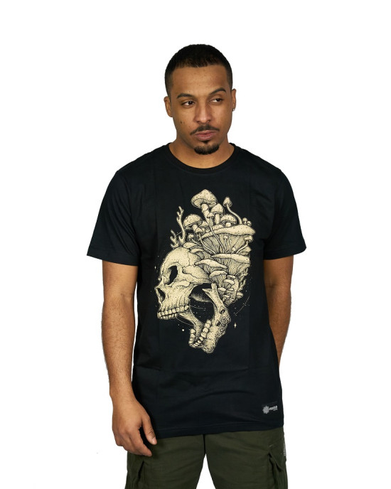 T-Shirt Mushroom Scull Μαύρο