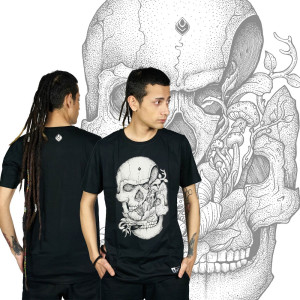 T-Shirt Split Scull Μαύρο