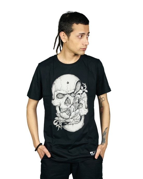 T-Shirt Split Scull Μαύρο
