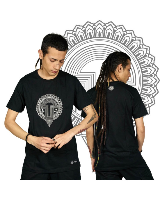TShirt Geometric Mushroom Μαύρο