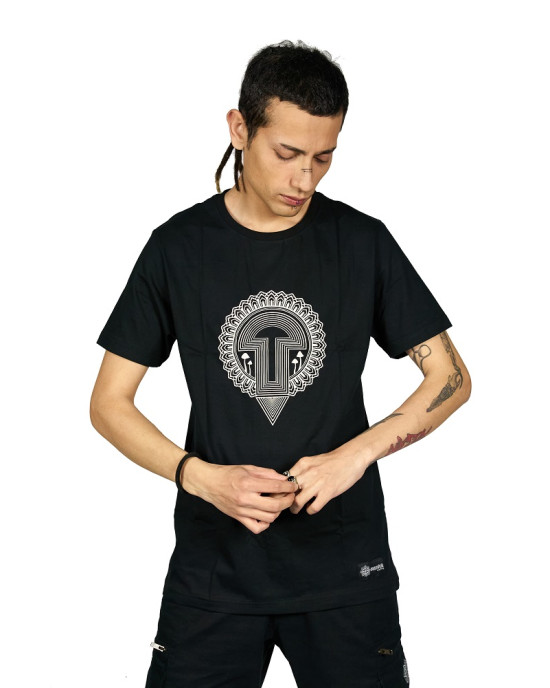 TShirt Geometric Mushroom Μαύρο