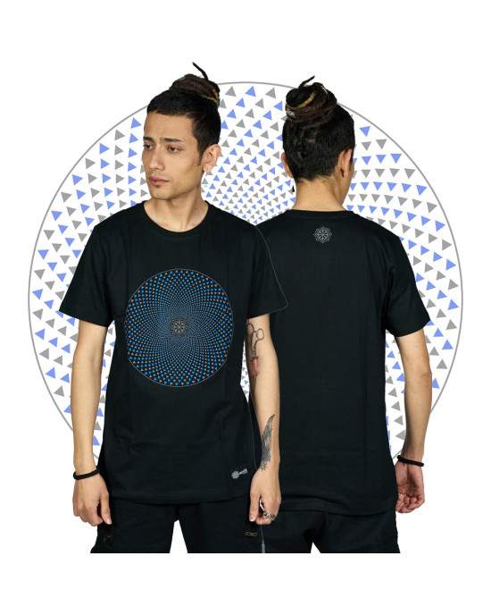 Tshirt Mandala Spiral Μαύρο