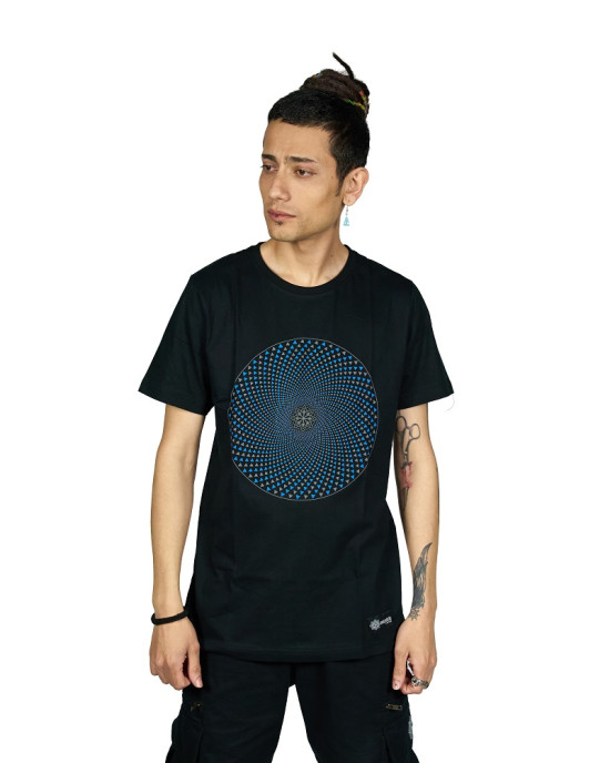Tshirt Mandala Spiral Μαύρο
