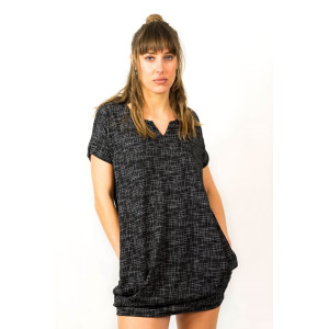 Φόρεμα Mini με Γεωμετρικά Σχέδια Black