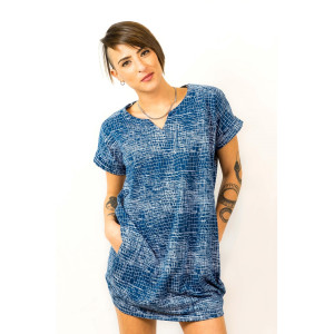 Φόρεμα Mini με Γεωμετρικά Σχέδια Blue
