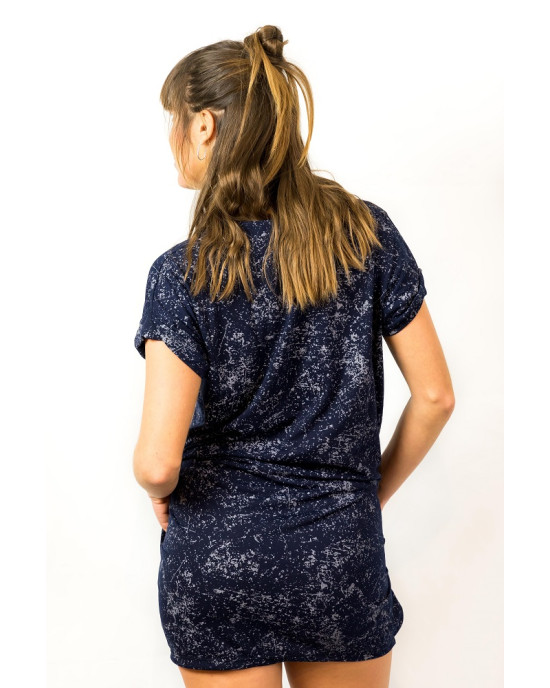 Φόρεμα Mini με Σχέδιο Πιτσιλιές Dark Blue