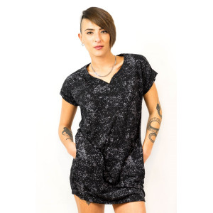 Φόρεμα Mini με Σχέδιο Πιτσιλιές Black