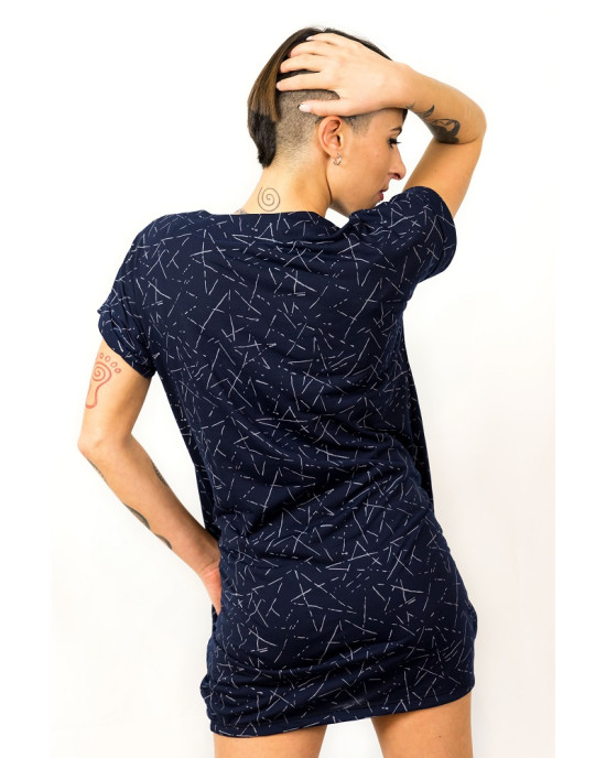 Φόρεμα Mini με Σχέδιο Αστέρια Dark Blue