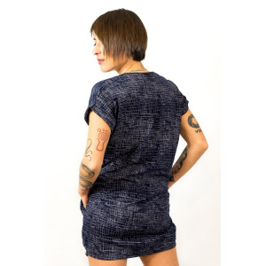 Φόρεμα Mini με Γεωμετρικά Σχέδια Dark Blue