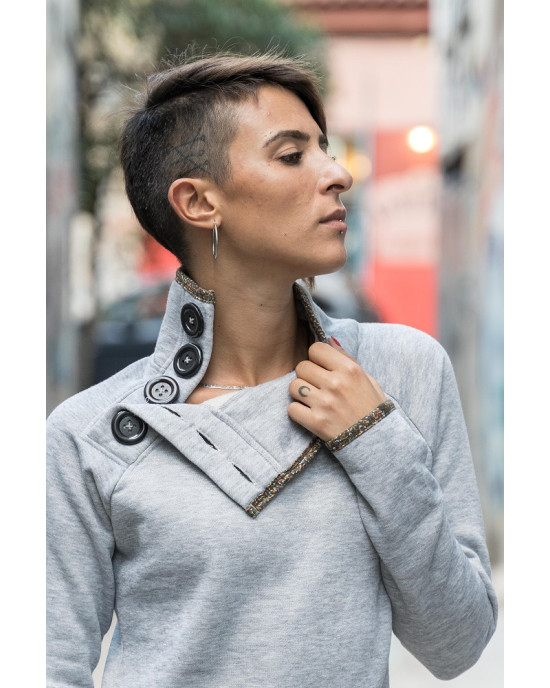 Φόρεμα Φούτερ Udg μακρύ μανίκι Light Grey