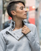 Φόρεμα Φούτερ Udg μακρύ μανίκι Light Grey