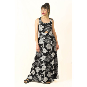 Φόρεμα Maxi Floral Μαύρο