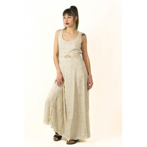 Φόρεμα Maxi Floral Μπεζ
