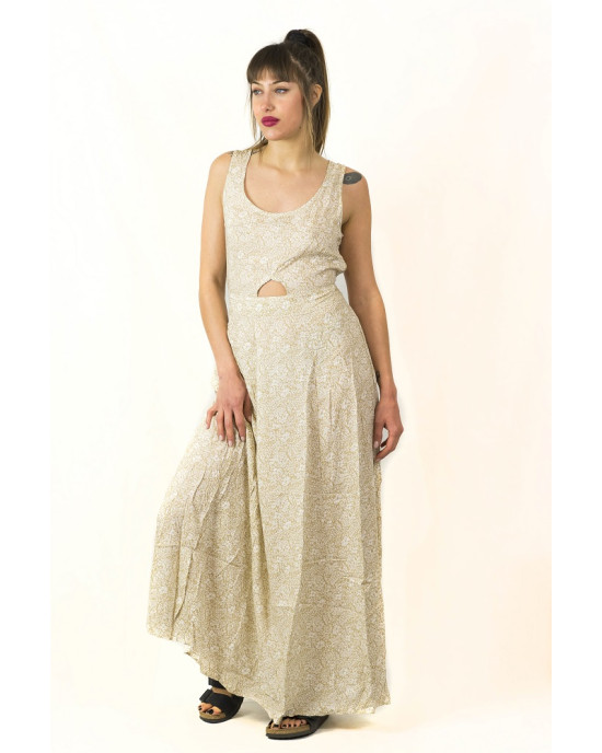 Φόρεμα Maxi Floral Μπεζ